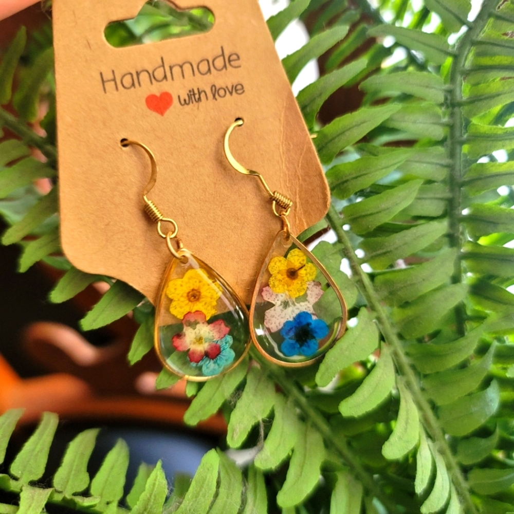 Handmade Pressed Flower Earrings